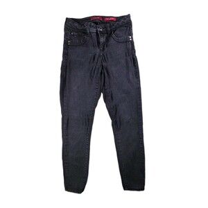 Vintage 90s Guess Women Sz 25 Curvy Mid Rise Skinny Bella Fit Black jeans